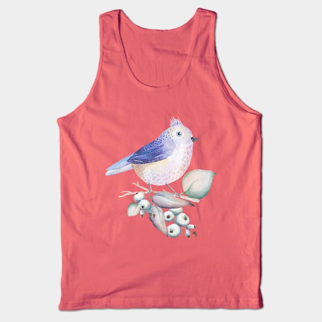 Lovely Bird with Berries Tank Top by VintageHeroes